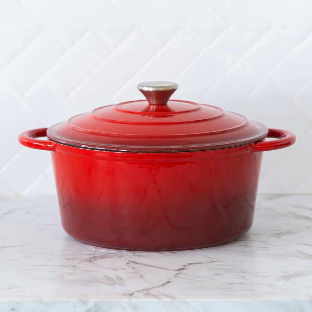 Healthy Choice Enamelled Cast Iron Casserole Cooking Dish Red 26cm 4.7L — image 6