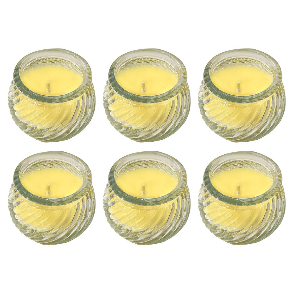 80g Glass Citronella Mini Candle Outdoor Decorative Home Fragrance Decor YL (6 Pack)