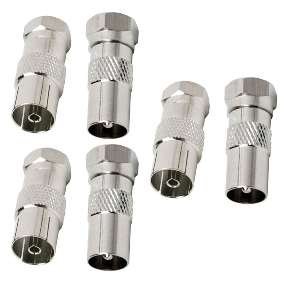 Sansai F-Type Male to Coax Female Socket/F Male to PAL M TV Antenna Cable Adapter (6 Pieces)