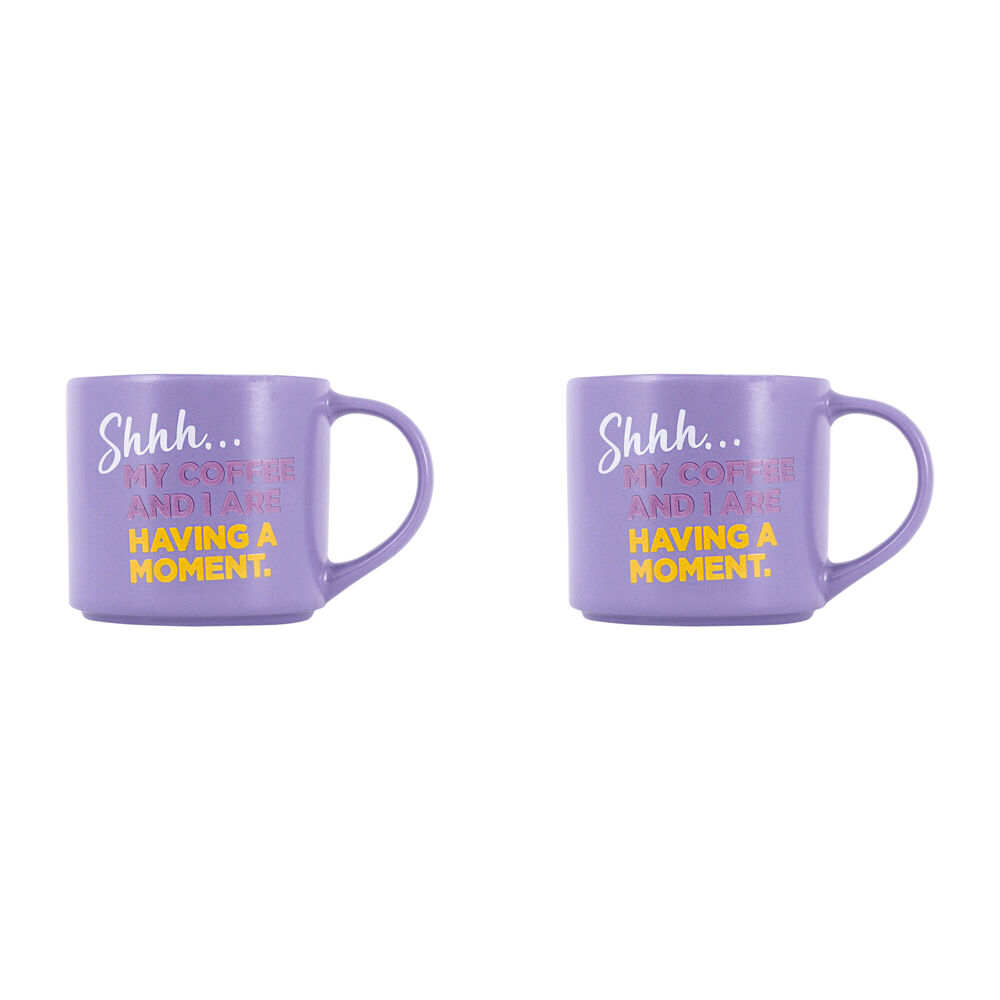 Splosh Cheeky My Coffee/Tea Ceramic Home/Office Mug 9x13.5cm Purple (2 Pack)