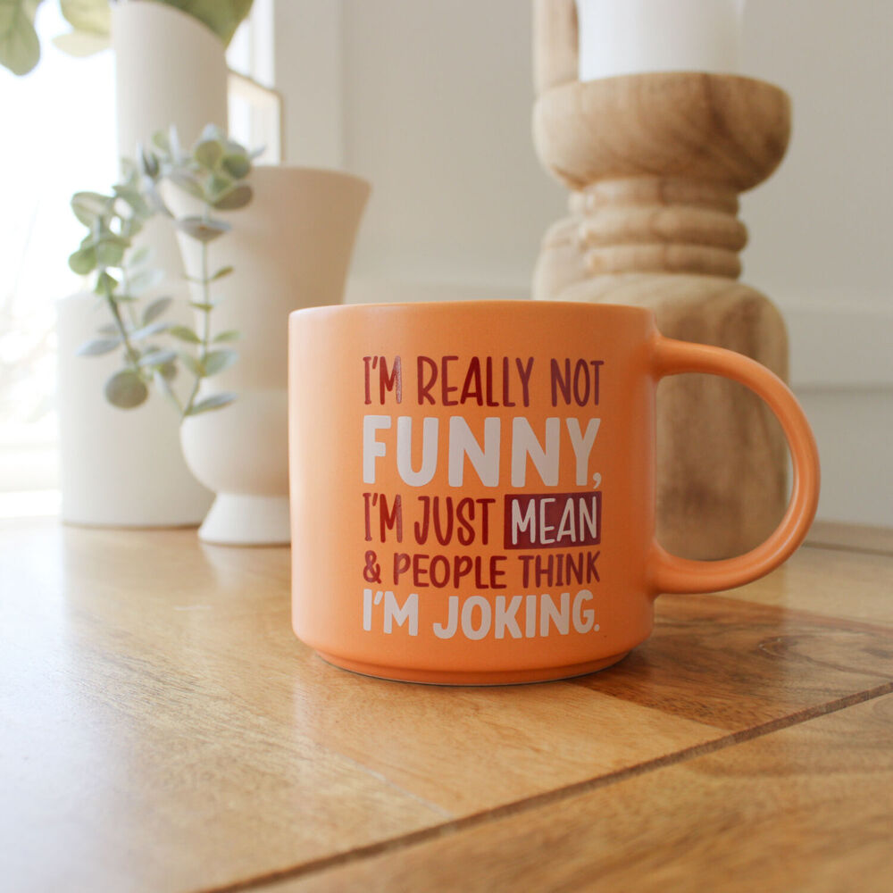 Splosh Cheeky Joking Ceramic Coffee/Tea Home Mug Drinkware 9x13.5cm Orange (2 Pack) — image 4