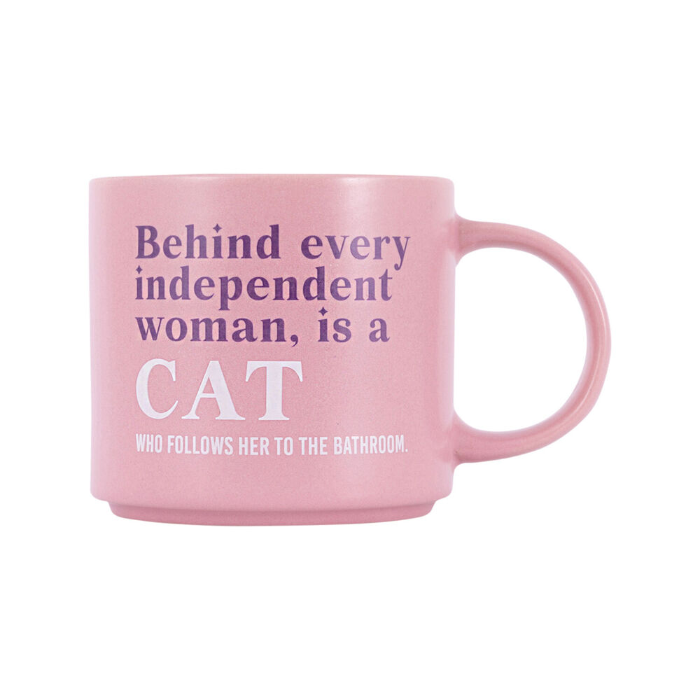 Splosh Cheeky Cat Ceramic Coffee/Tea Home/Office Mug Drinkware 9x13.5cm Pink (2 Pack) — image 2
