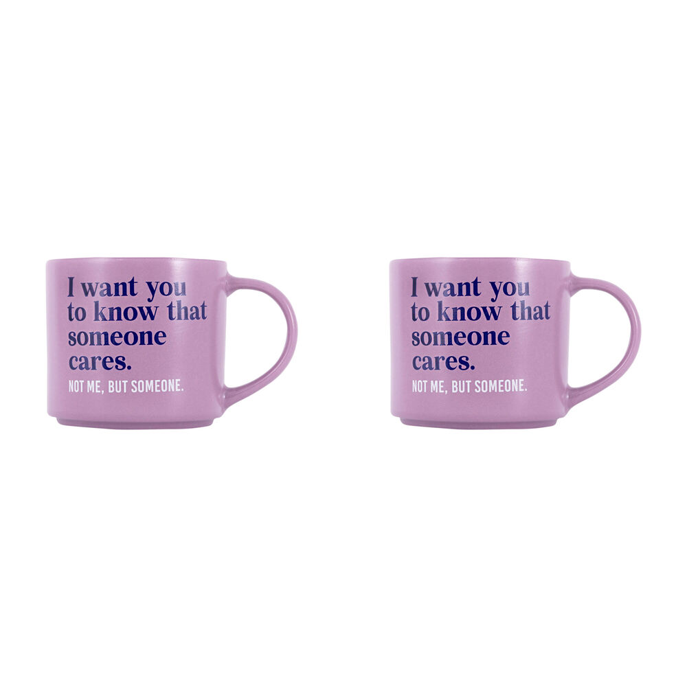 Splosh Cheeky Care Ceramic Coffee/Tea Home/Office Mug 9x13.5cm Purple (2 Pack)