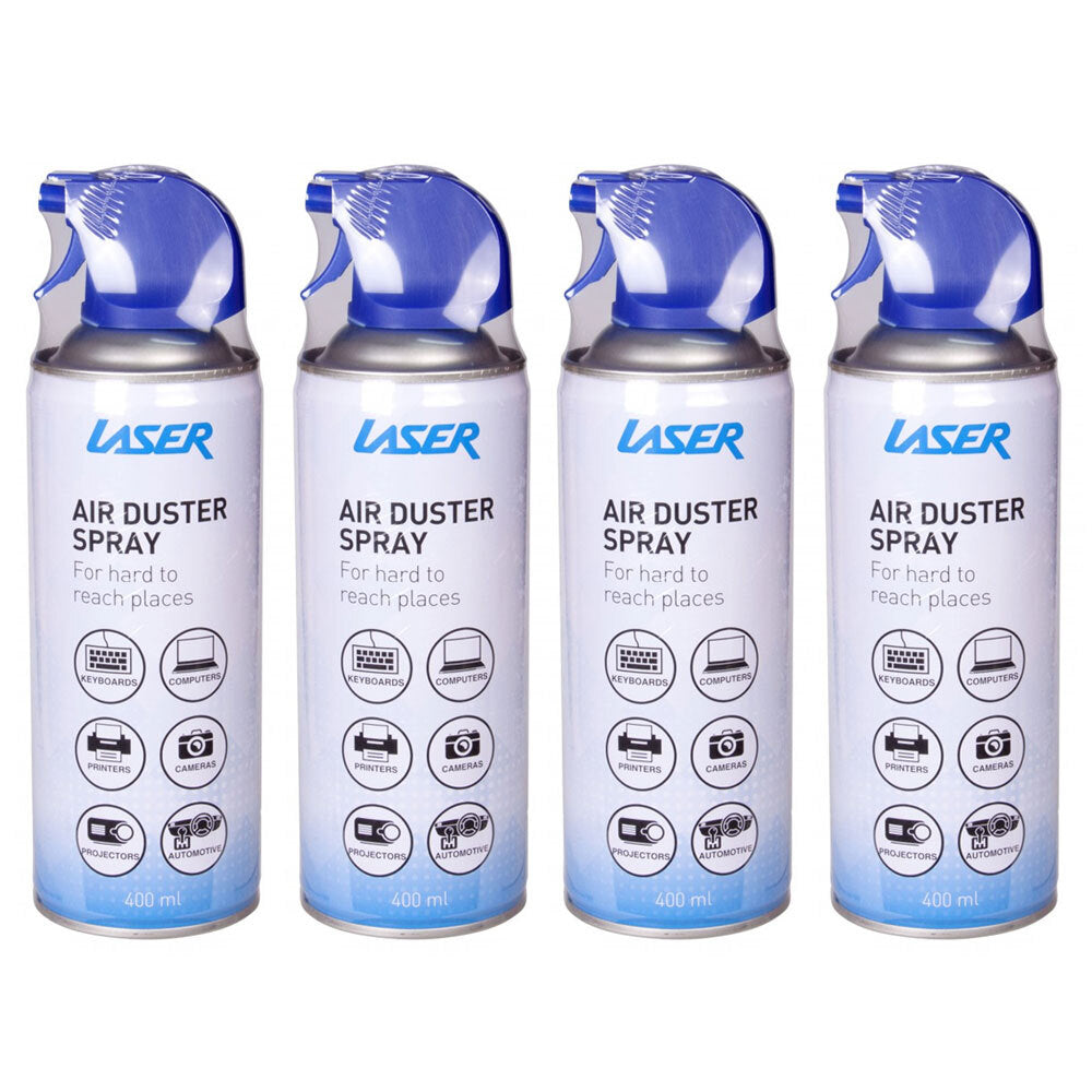 Laser 400ml Cleaning Air Duster Spray Cleaner for PC/Computer Camera/Keyboard (4 Pack)