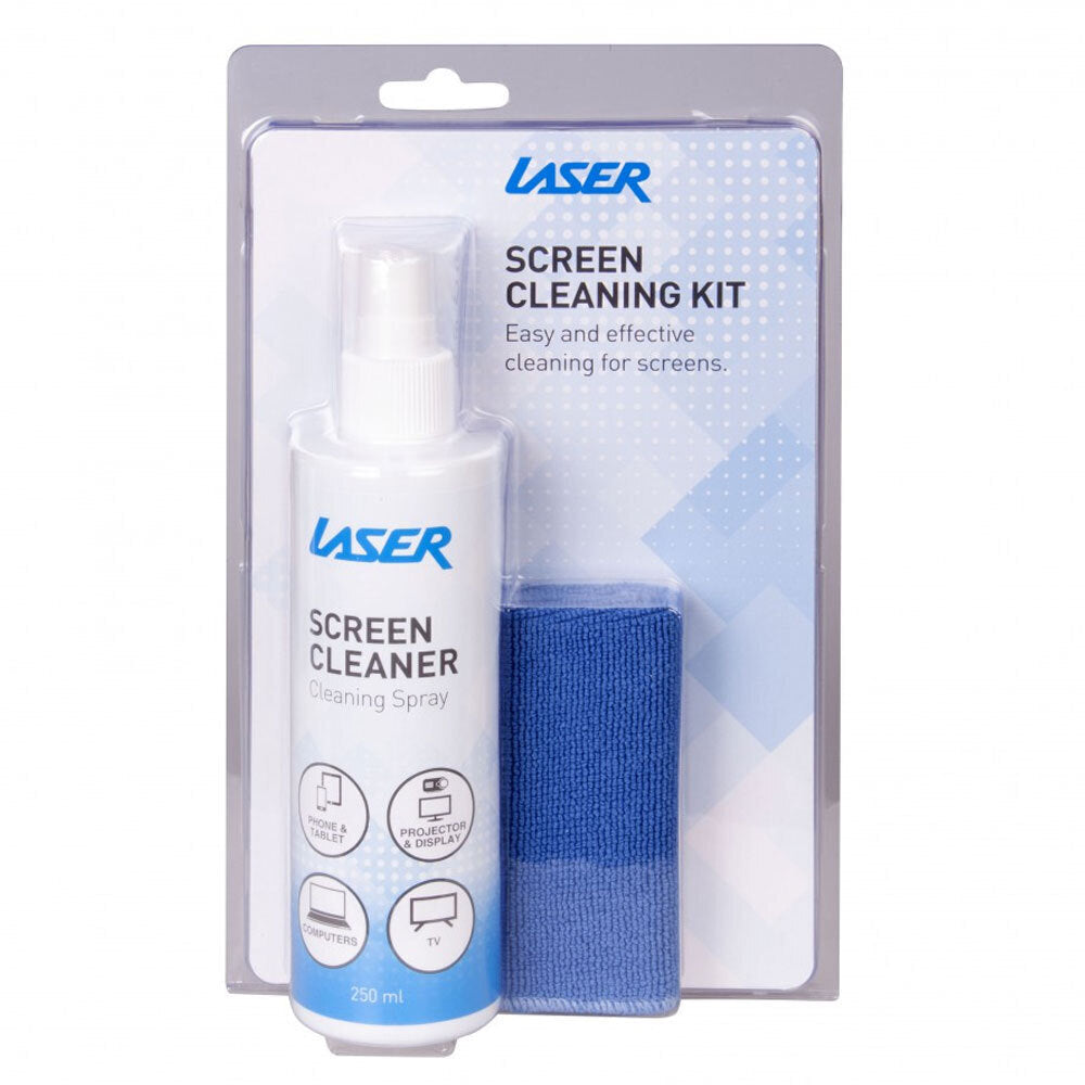 Laser 250ml Screen Cleaning Kit w/Microfibre Cloth for TV/Tablet PC Laptop/Phone