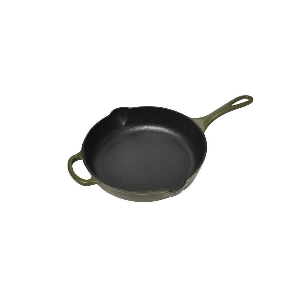 Classica 28x6cm Olive Green Durable Cast Iron Skillet Pan w/ Handle