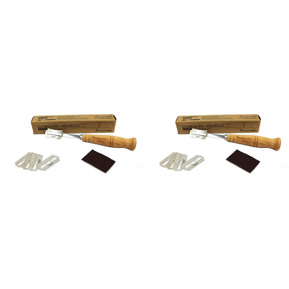 Brunswick Bakers Curved Bread Lame Cooking Utensil w/ 5 Blades 19cm (2 Pack)