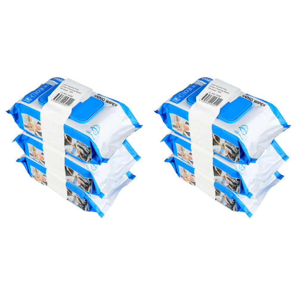 Laser 3pc Laser Screen Cleaning Wipes 100-Sheets For TV/Phone/Laptop Monitor (2 Pack)
