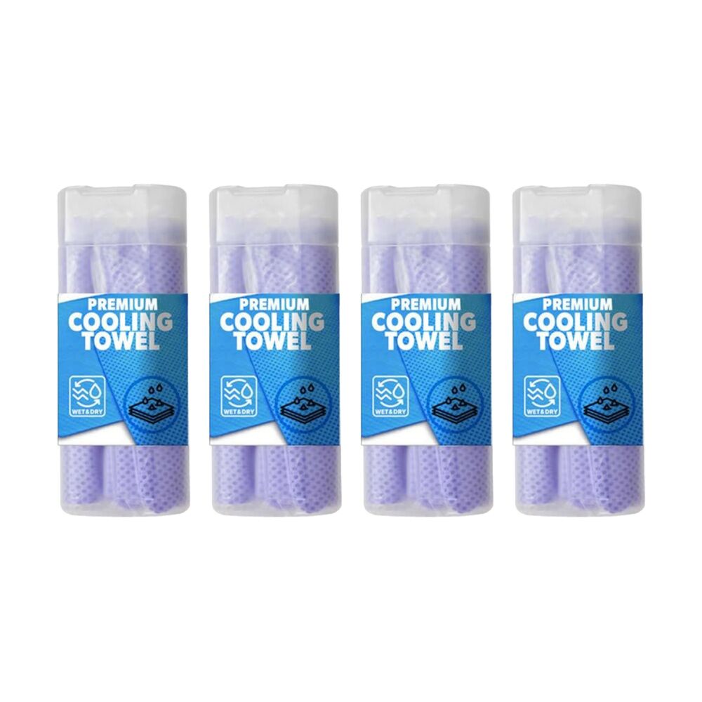 Brazco Premium Cooling Towel Sports Gym Fast Dry Dual Side 80x30cm Assorted (4 Pack)