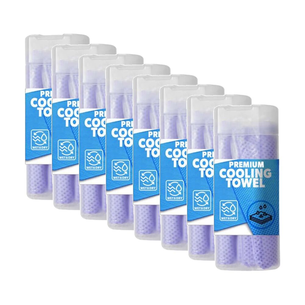 Brazco Premium Cooling Towel Sports Gym Fast Dry Dual Side 80x30cm Assorted (8 Pack)