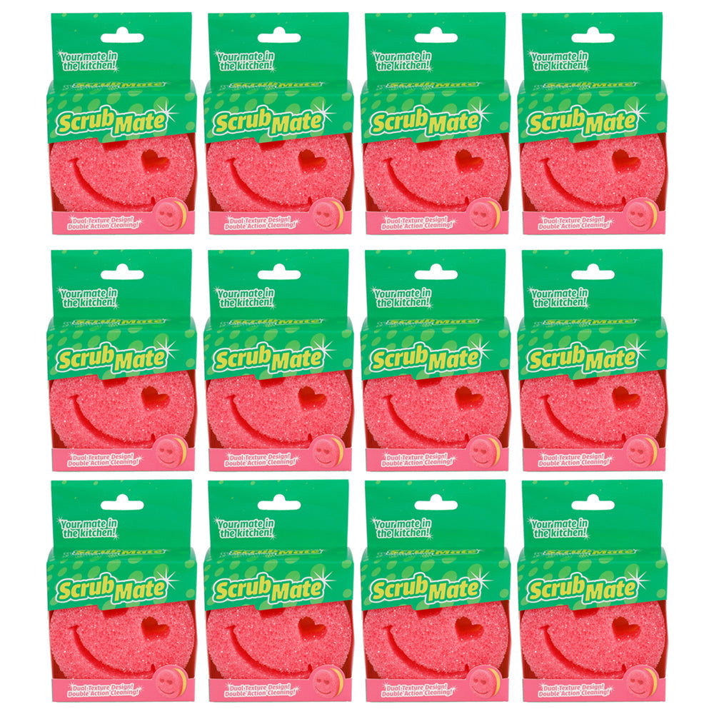 Ultimo Dish Scourer Mum Face Design Durable Kitchen Tool Scrubbing Pad 10cm (12 Pack)