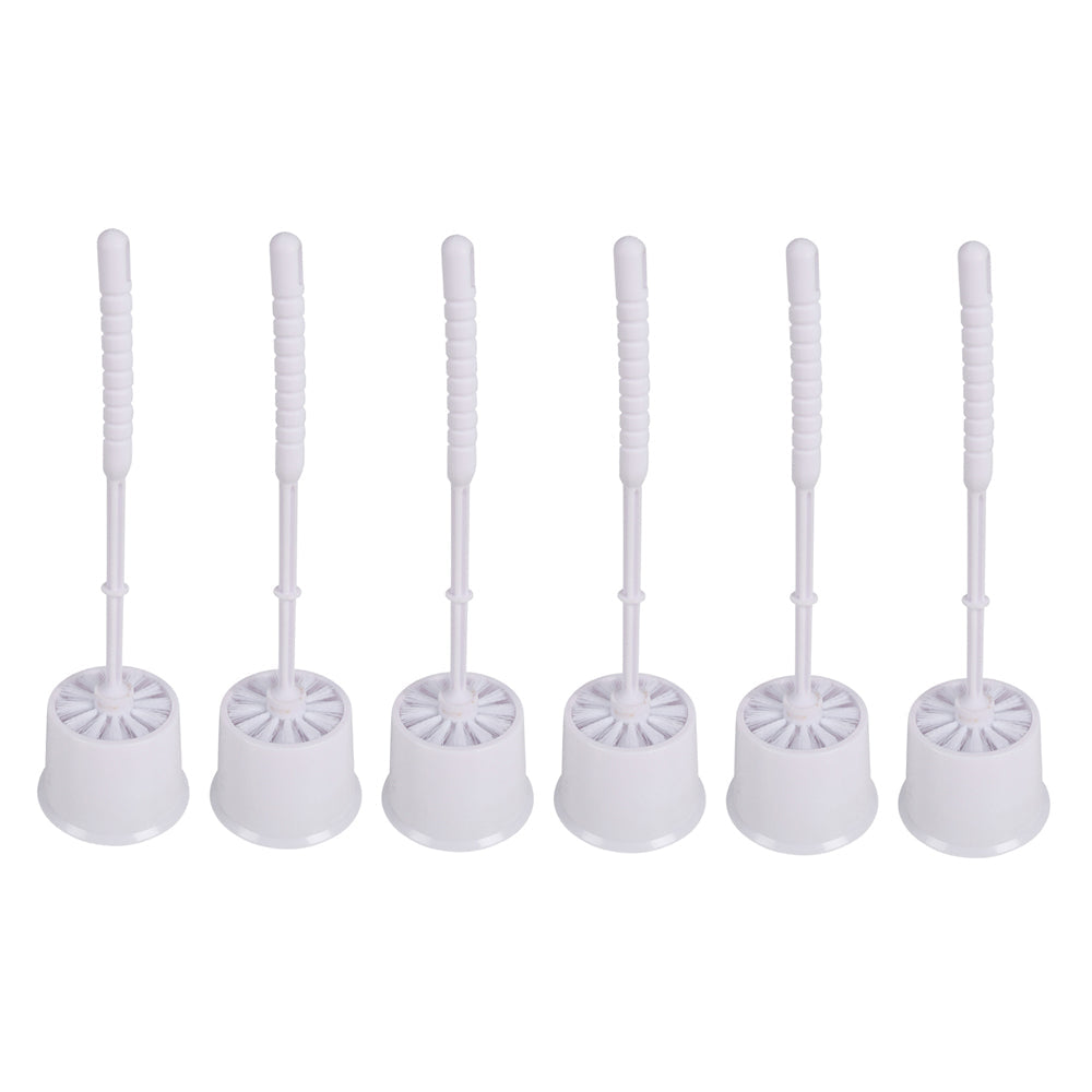 Ultimo 2pc Ultimo Toilet Brush Set Round Bristle Cleaning Brush for Bathroom 34cm (6 Pack)