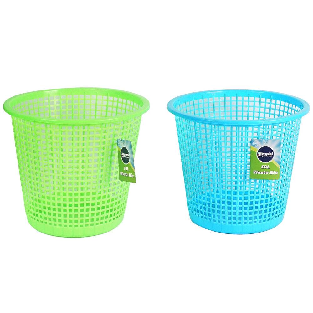 Kemasi 23x26cm Round Open Rubbish Waste Bin Trash Can 10L Assorted — image 2