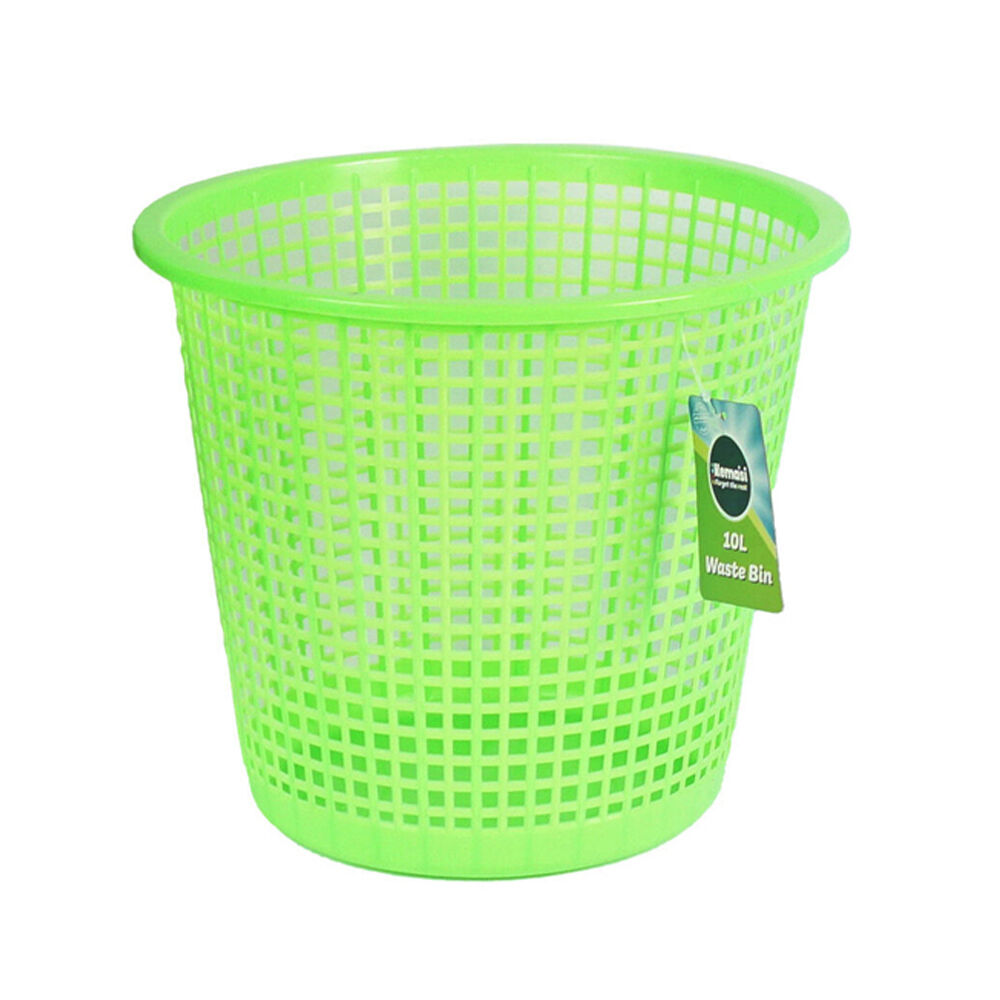 Kemasi 23x26cm Round Open Rubbish Waste Bin Trash Can 10L Assorted