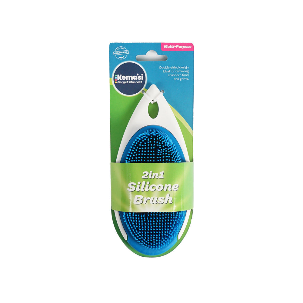 Kemasi 2 In 1 Durable Silicone Scrub Brush Home Bathroom Kitchen Cleaning — image 2
