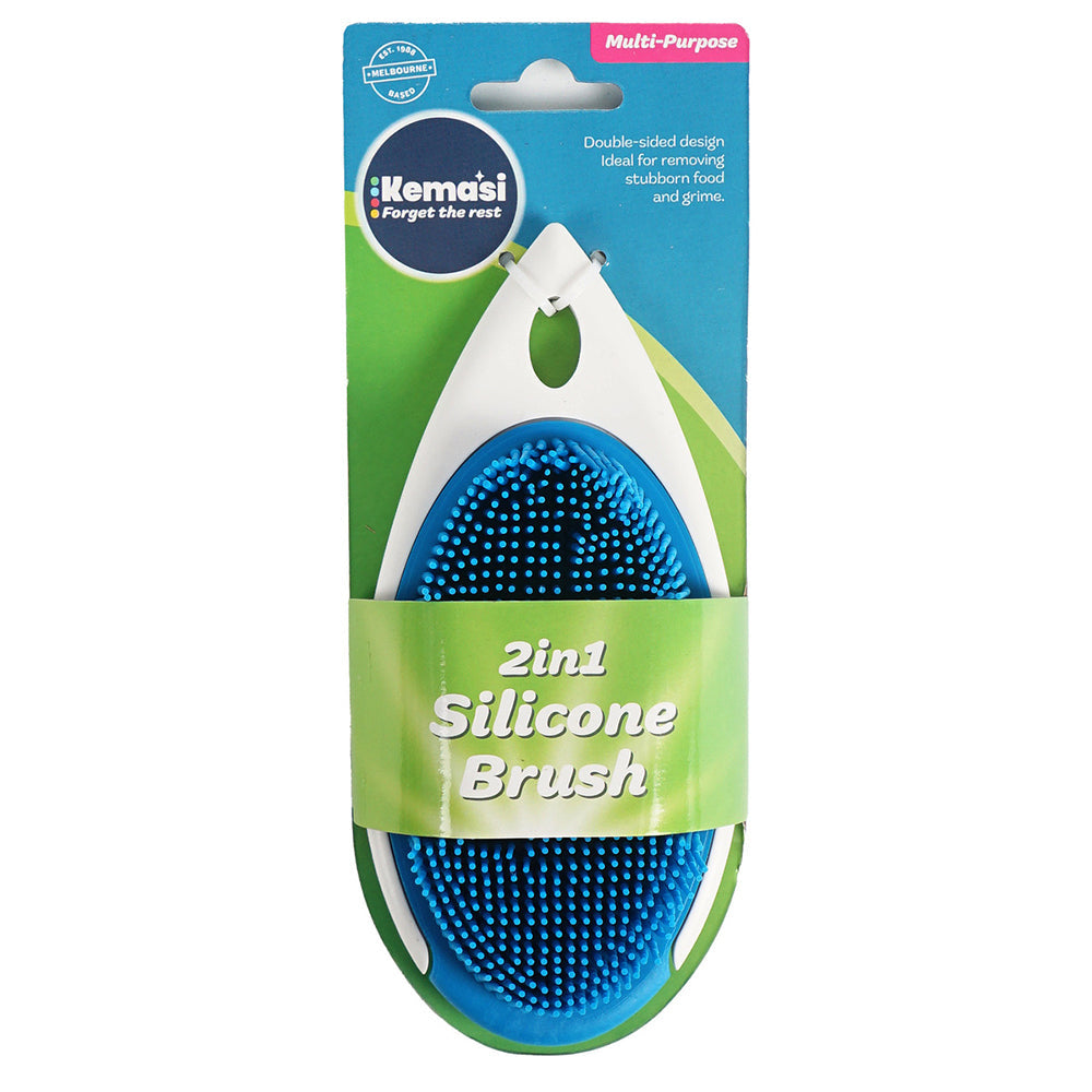 Kemasi 2 In 1 Durable Silicone Scrub Brush Home Bathroom Kitchen Cleaning