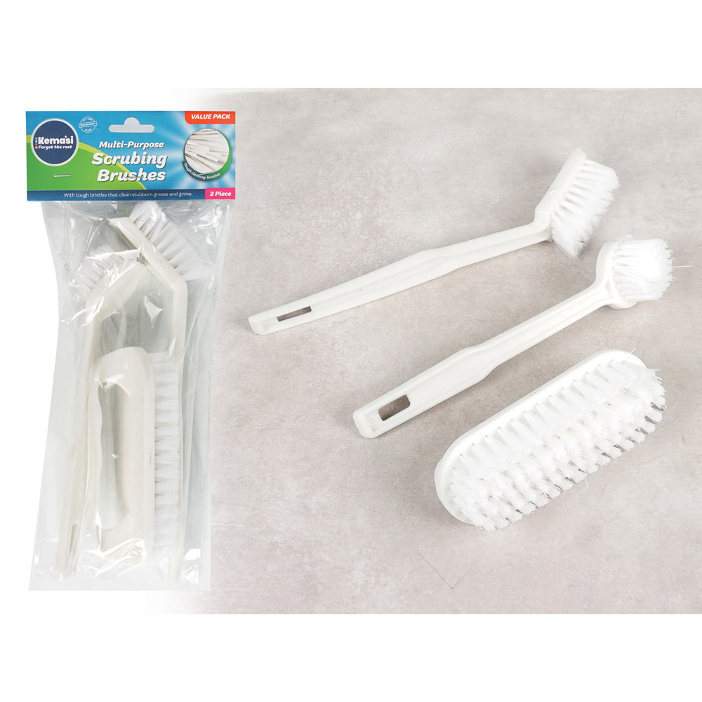 Kemasi Multipurpose Scrubbing Brushes Home Kitchen Bathroom Cleaning (3 Pieces) — image 2