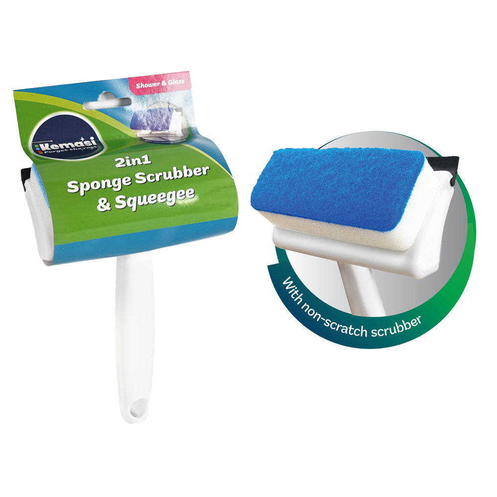 Kemasi 2 In 1 Multipurpose Sponge Scrubber & Squeegee Home Window Cleaning — image 2