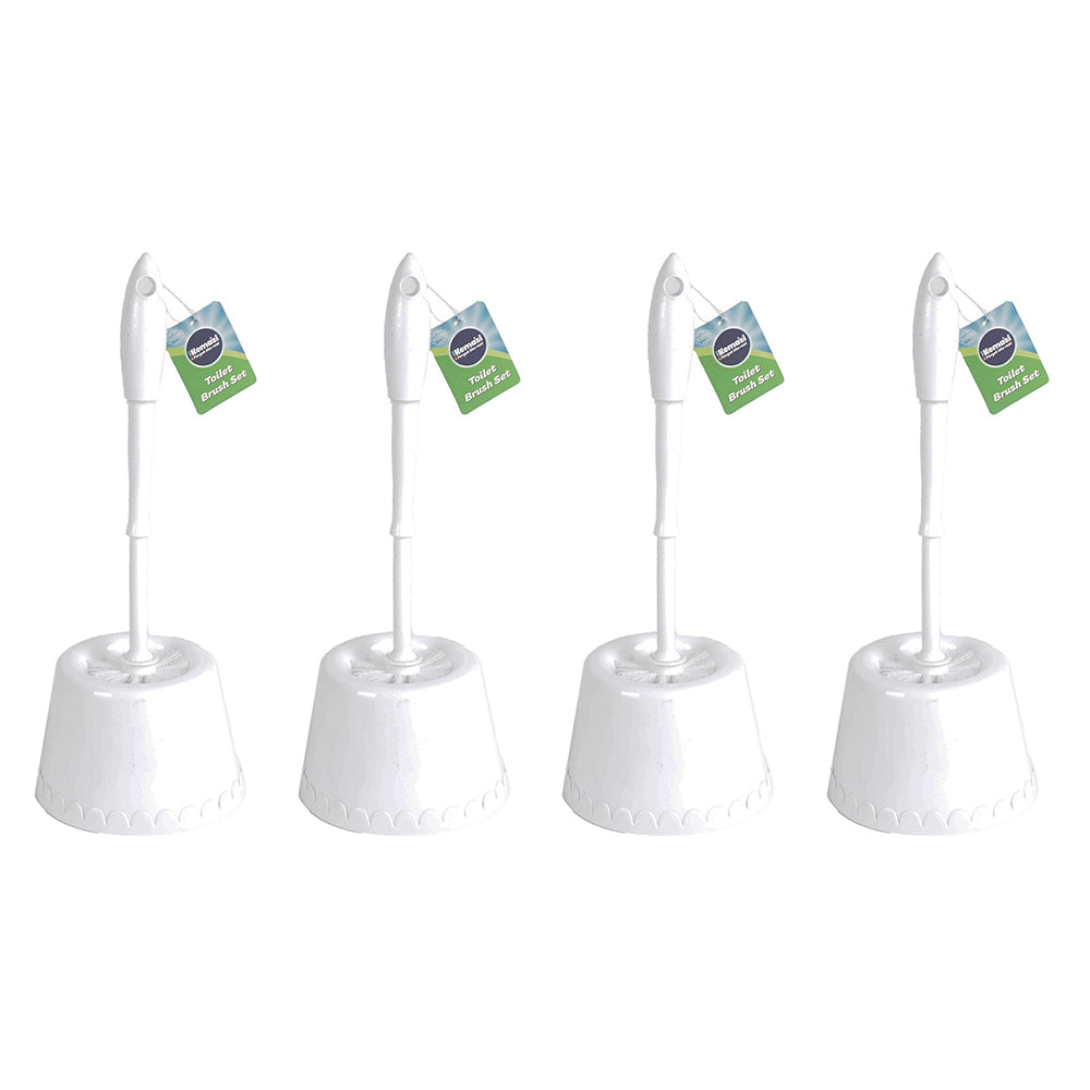 Kemasi Durable Toilet Brush Set Home Bathroom Care Cleaning Set Assorted (4 Pack)