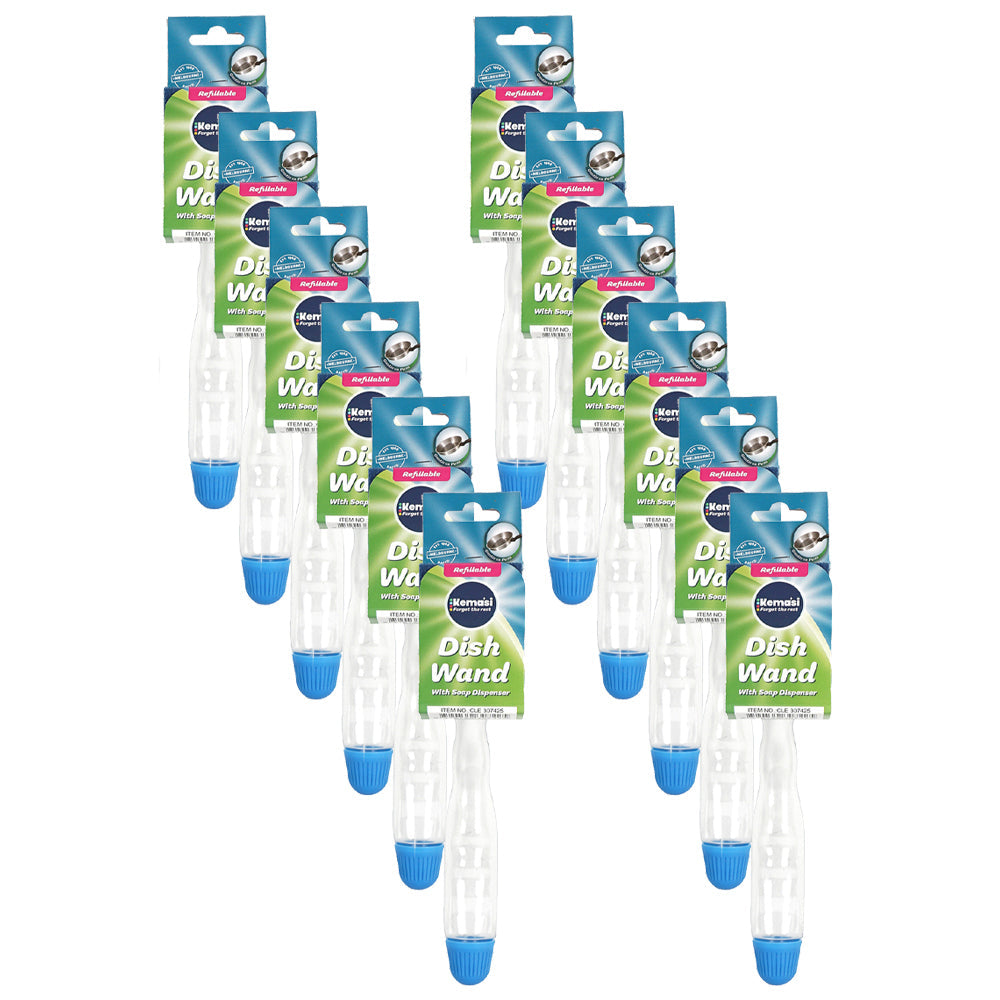Kemasi Multipurpose Dish Wand With Soap Dispenser Home Kitchen Cleaning (12 Pack)