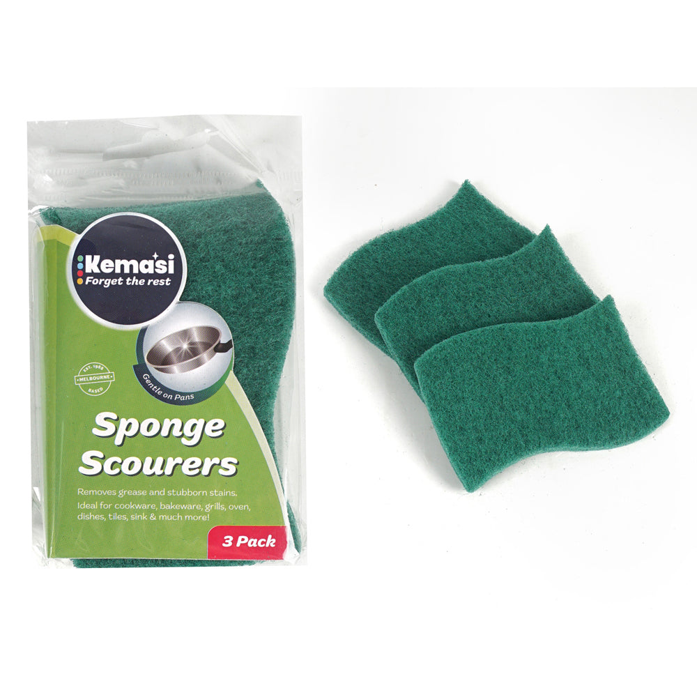 Kemasi Heavy Duty Sponge Scourer Home Kitchen Dishwashing Cleaning (3 Pieces) — image 2
