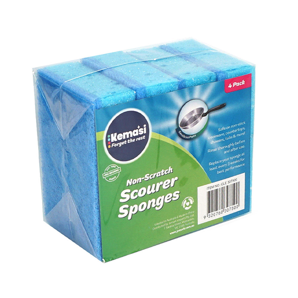 Kemasi Multipurpose Non-Scratch Scourer Sponges Bathroom Kitchen Cleaning (12 Pack)
