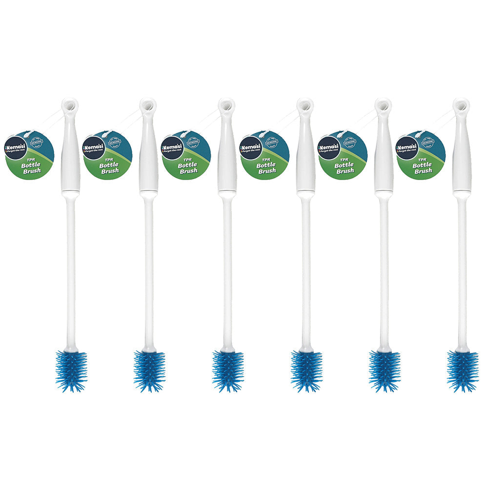 Kemasi Mini Tpr Bristle Multipurpose Durable Bottle Brush Home Cleaning (6 Pack)