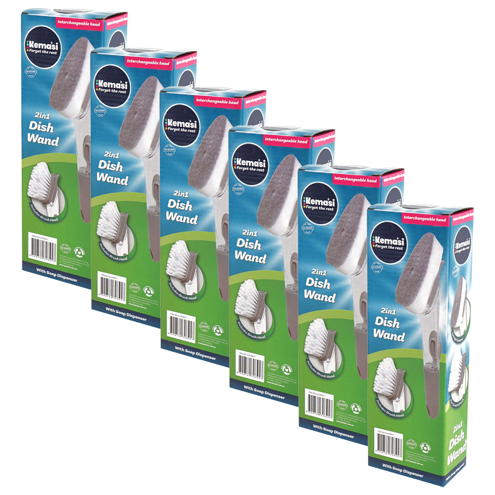 Kemasi Multipurpose Soap Dispensing Cleaning Brush Home Kitchen Cleaning (6 Pack)
