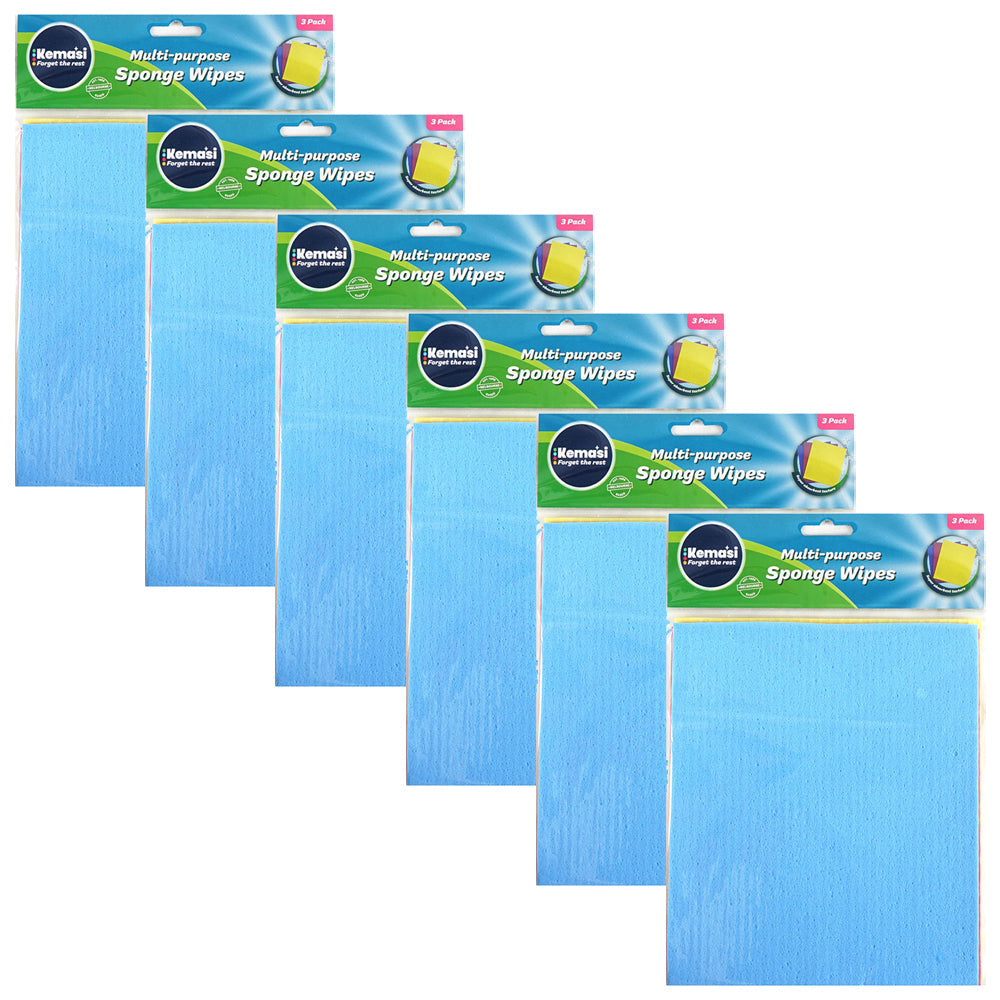 Kemasi Multipurpose Durable Cleaning Sponge Wipe Home Dishwashing Assorted (18 Pieces)
