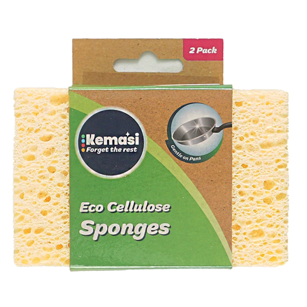 Kemasi Eco Cellulose Multipurpose Sponge Home Kitchen Dishwashing Cleaning (2 Pieces)