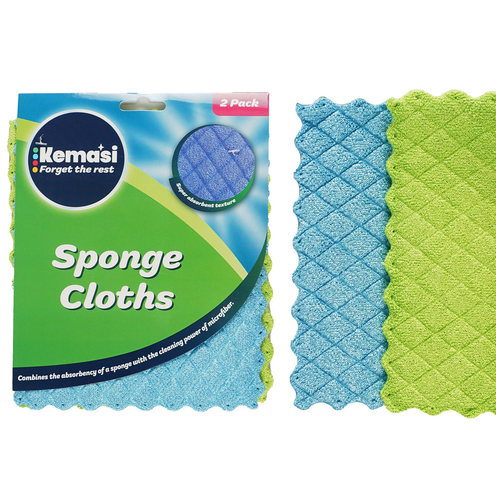Kemasi Mulltipurpose Sponge Cloth Home Kitchen Dishwashing Cleaning (2 Pieces) — image 2