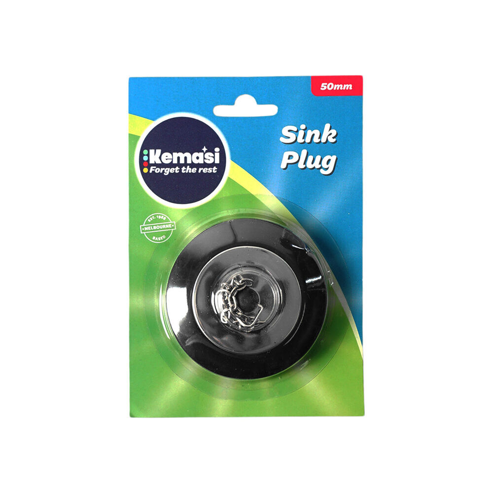 Kemasi Kitchen/Bathroom Sink Plug Cover 5cm Black & Stainless Steel (6 Pack) — image 2