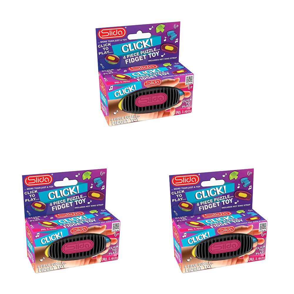 Slida 3pc Slida Click 3D Sequential Interlocking Puzzle for Kids/Children 6Y+ (3 Pack)