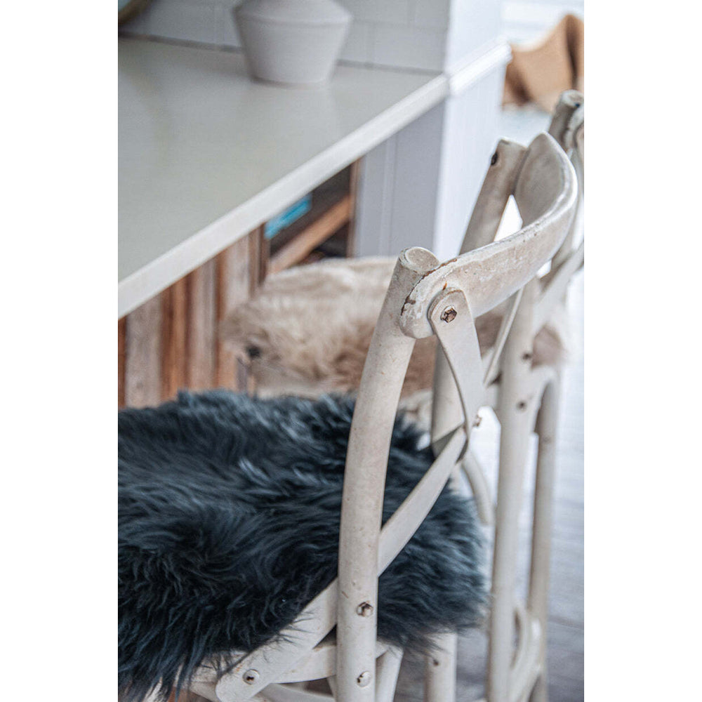 Huxford Grove The Gulgong Long Wool Sheepskin Seat Pad Chair/Bench Padding Black — image 2