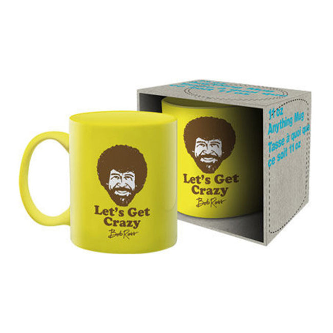 Aquarius Bob Ross Crazy 325ml Coffee Mug Tea Cup w/ Handle Drinkware Yellow (2 Pack) — image 2