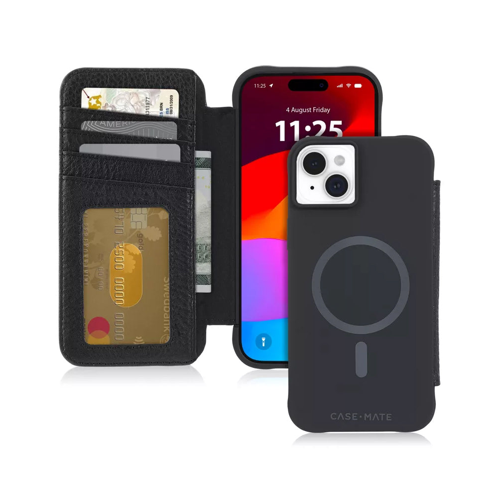 Case-Mate Wallet Folio Phone Case MagSafe Protection For iPhone 15 Plus Black — image 2