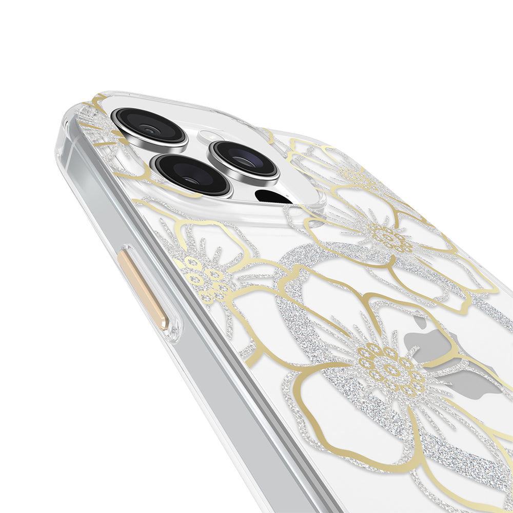 Case-Mate Clear/Gold Floral Gems MagSafe Case For Apple iPhone 16 Pro Max — image 7