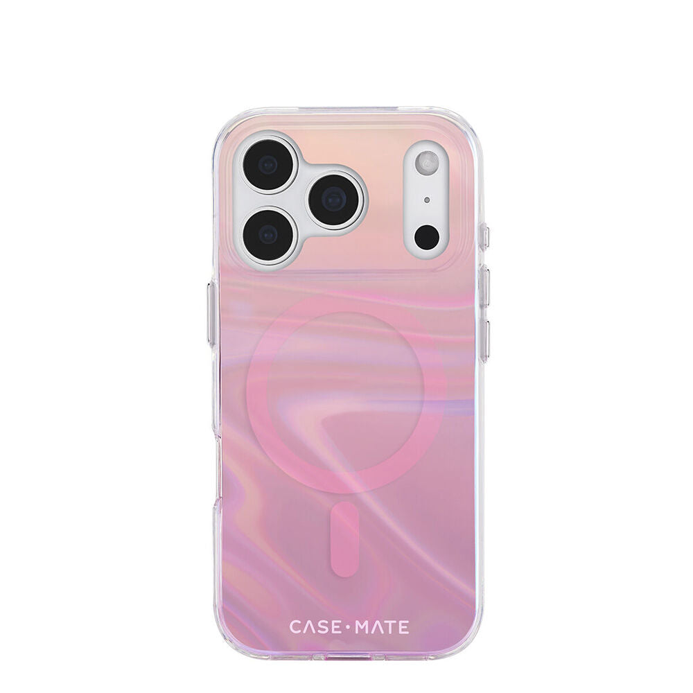 Case-Mate 6.3in Iridescent Peach Bubble MagSafe Case For iPhone 17 Pro