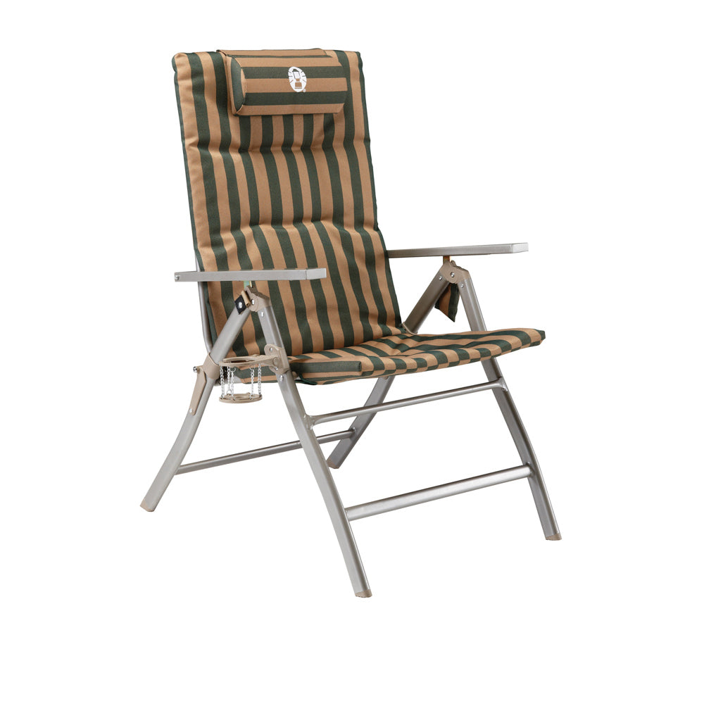Coleman Foldable Outdoor Camping Chair Flat Fold 5 Position Padded Classic