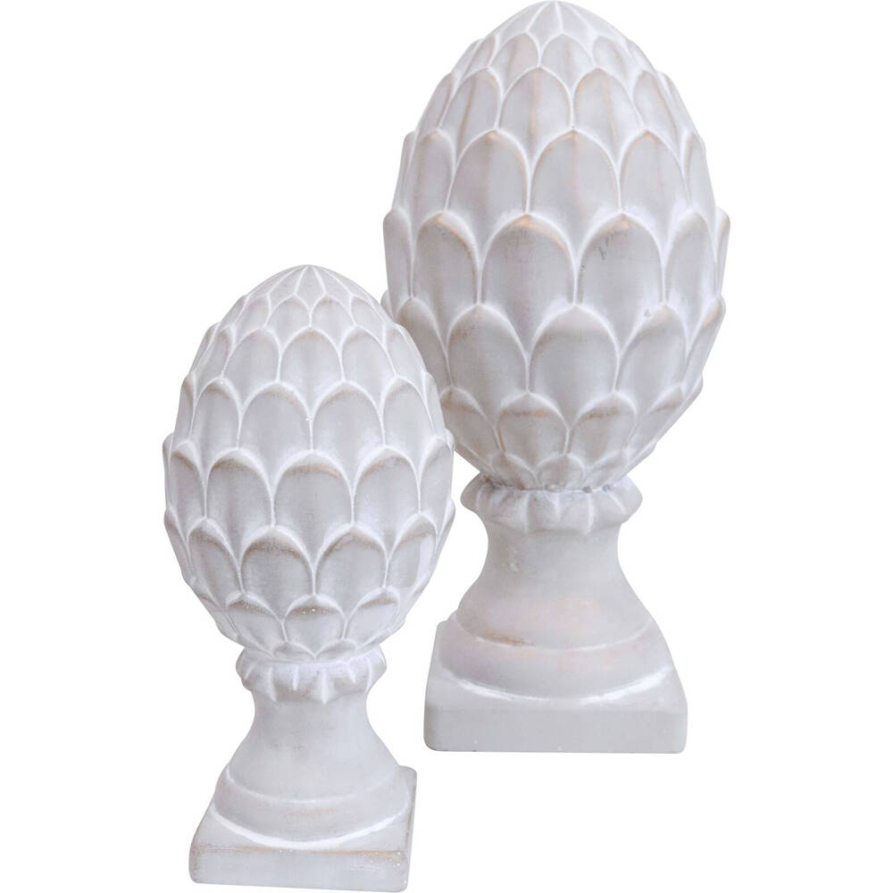LVD Concrete Acorn Sculpture Large Home/Garden Outdoor Decor 14.5x30cm White — image 2