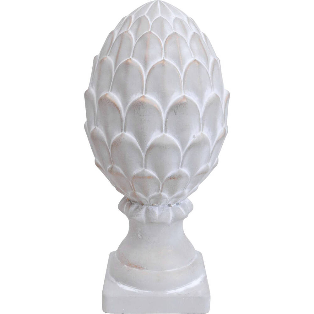 LVD Concrete Acorn Sculpture Large Home/Garden Outdoor Decor 14.5x30cm White