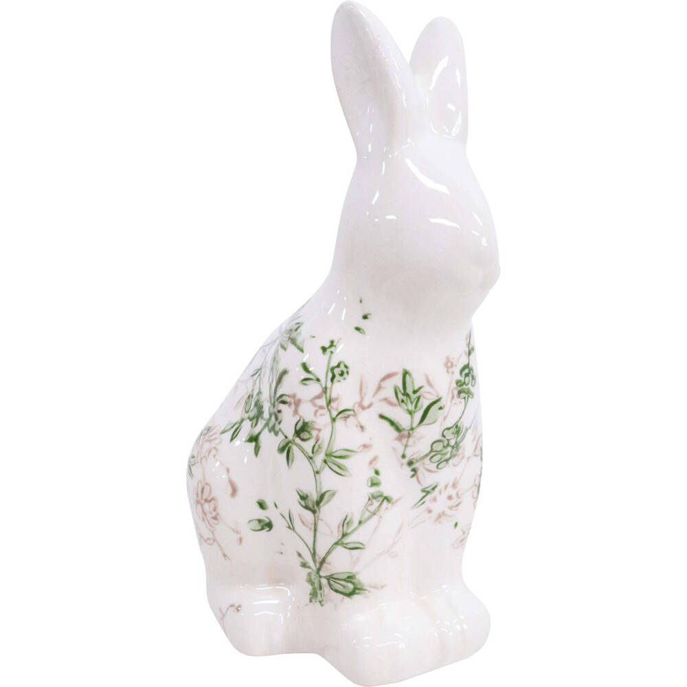 LVD Ceramic Rabbit Figurine Home Tabletop Ornament Decor 13x20.5cm Evergreen
