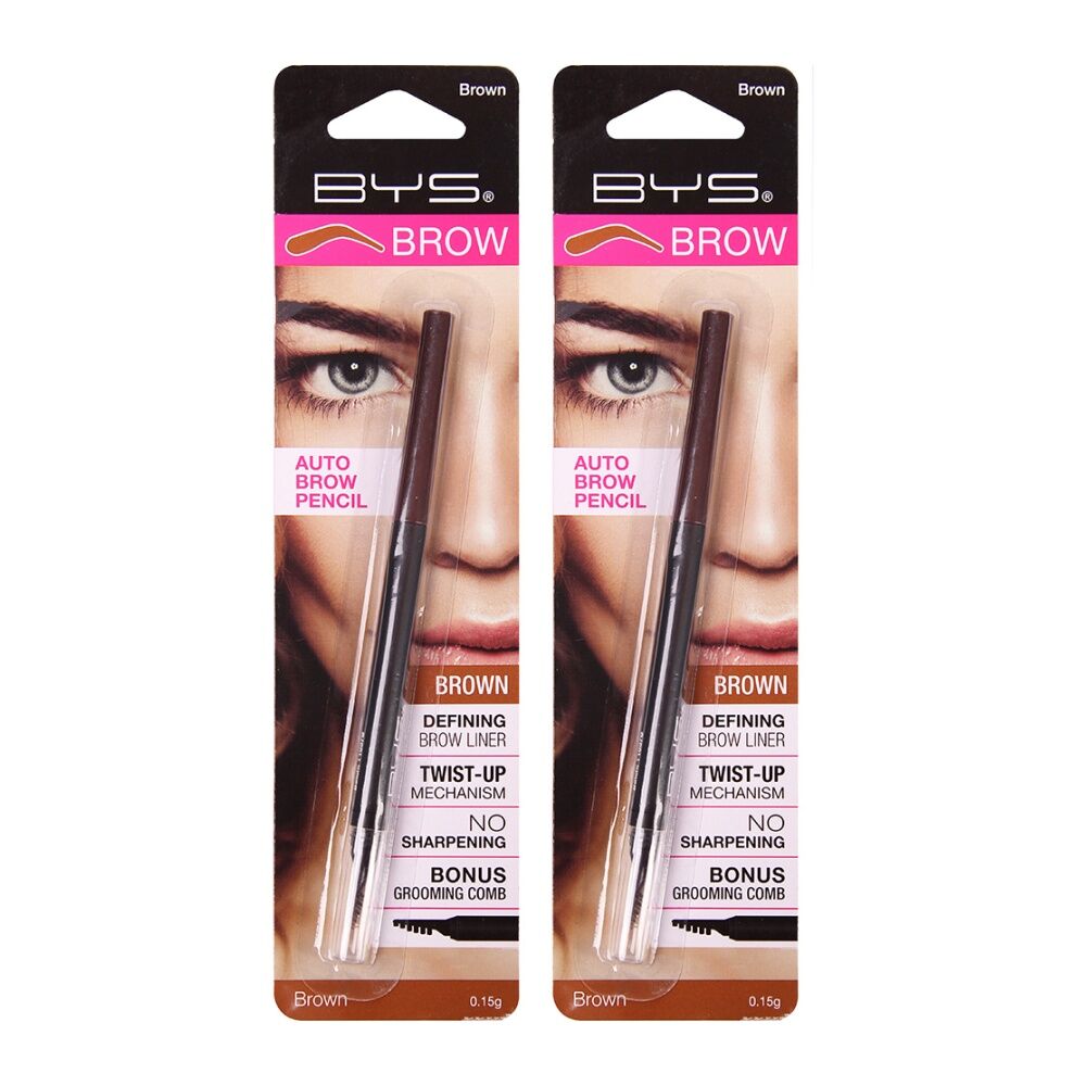 BYS Auto Eyebrow Pencil Makeup Brown 0.15g (2 Pack)