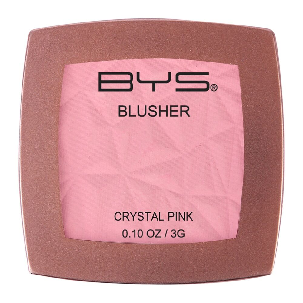 BYS Blusher Compact Crystal Smooth Glow Cosmetic Beauty Face Cheek Makeup 3g PNK