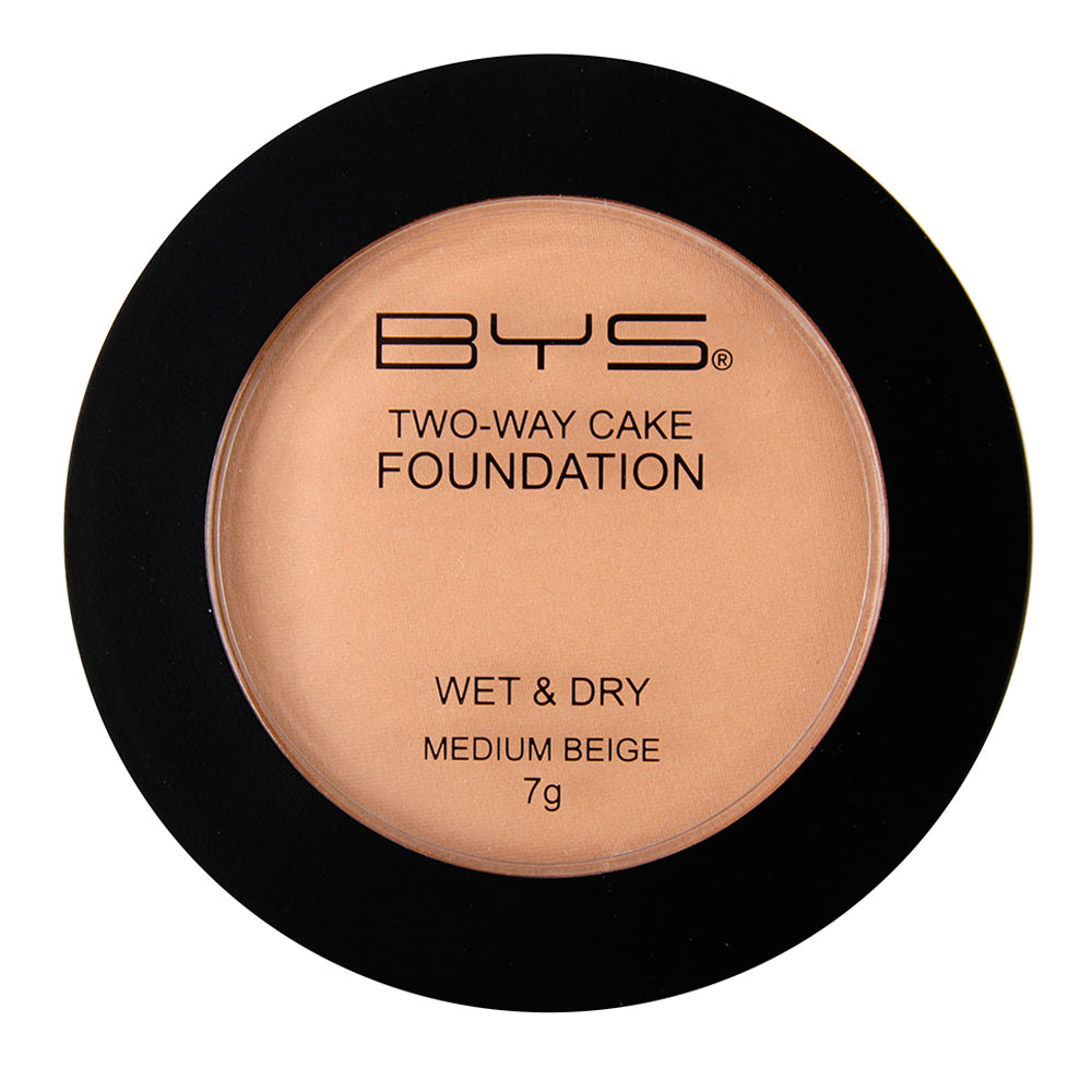 BYS Two-Way Wet/Dry 7g Cake Foundation Face Makeup Beauty Cosmetics Medium Beige — image 2