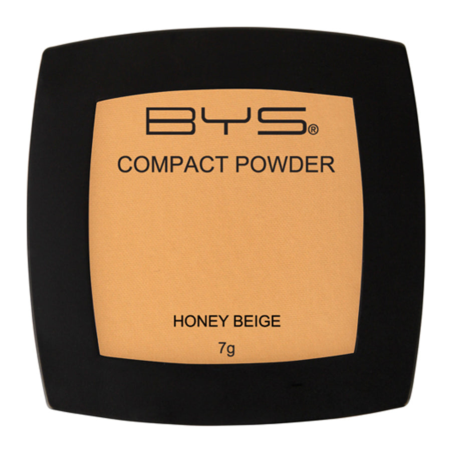 BYS Compact 7g Powder Face Makeup Women Cosmetics Light Coverage Honey Beige — image 2