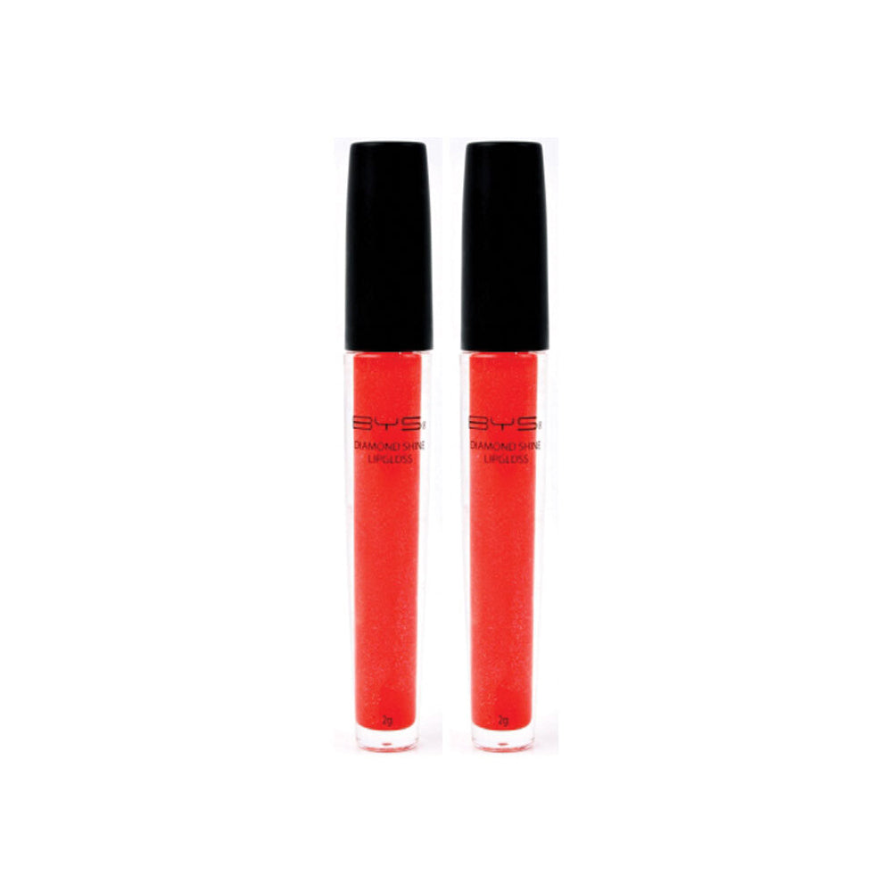 BYS Diamond Shine Lipgloss Makeup Ruby Red 2g (2 Pack)