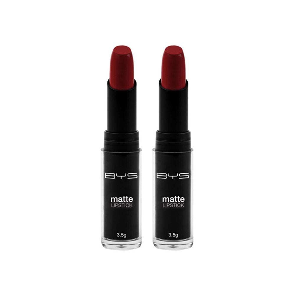 BYS 3.5g Matte Lipstick Velvety Creamy Lip Colour Makeup Cosmetics Fine Wine (2 Pack)
