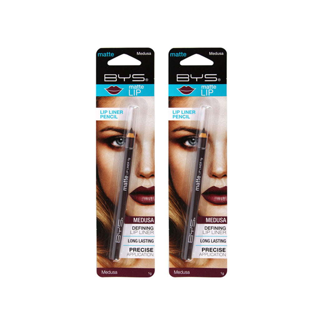 BYS Matte Lip Liner Pencil Makeup Long Lasting Medusa 1g (2 Pack)