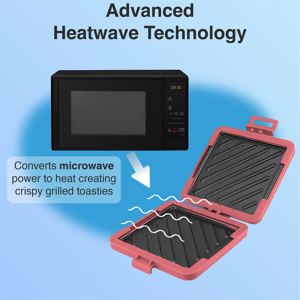 Laser Microwave Toastie Maker Flamingo Dishwasher Safe Non-Stick Pink — image 6